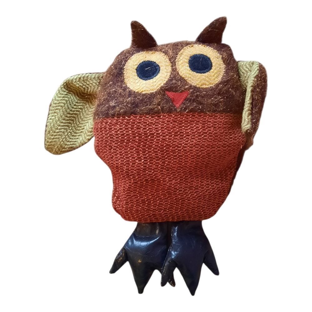 Charming Brown and Red Owl Stuffed Figurine